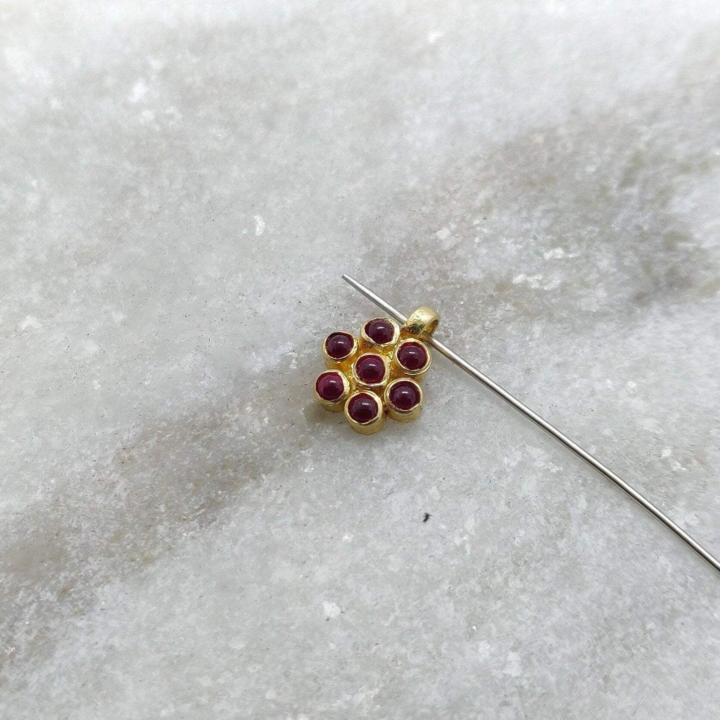 Ruby 18k Gold Charm Pendant For Necklace Bracelet Charm - Kanika Creations