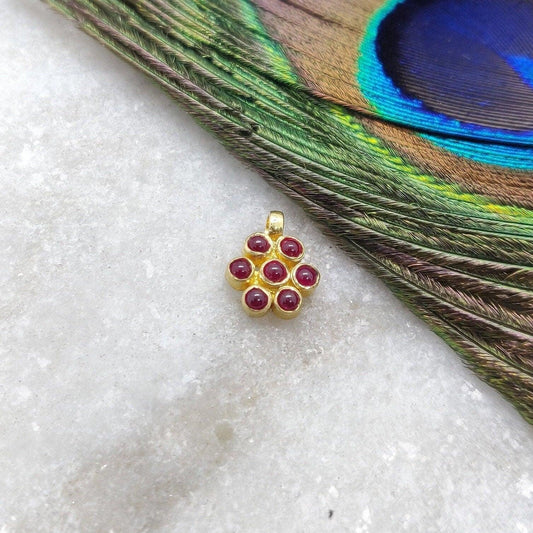 18k Solid Gold Ruby Charm Pendant for Necklace Bracelet Making - Kanika Creations