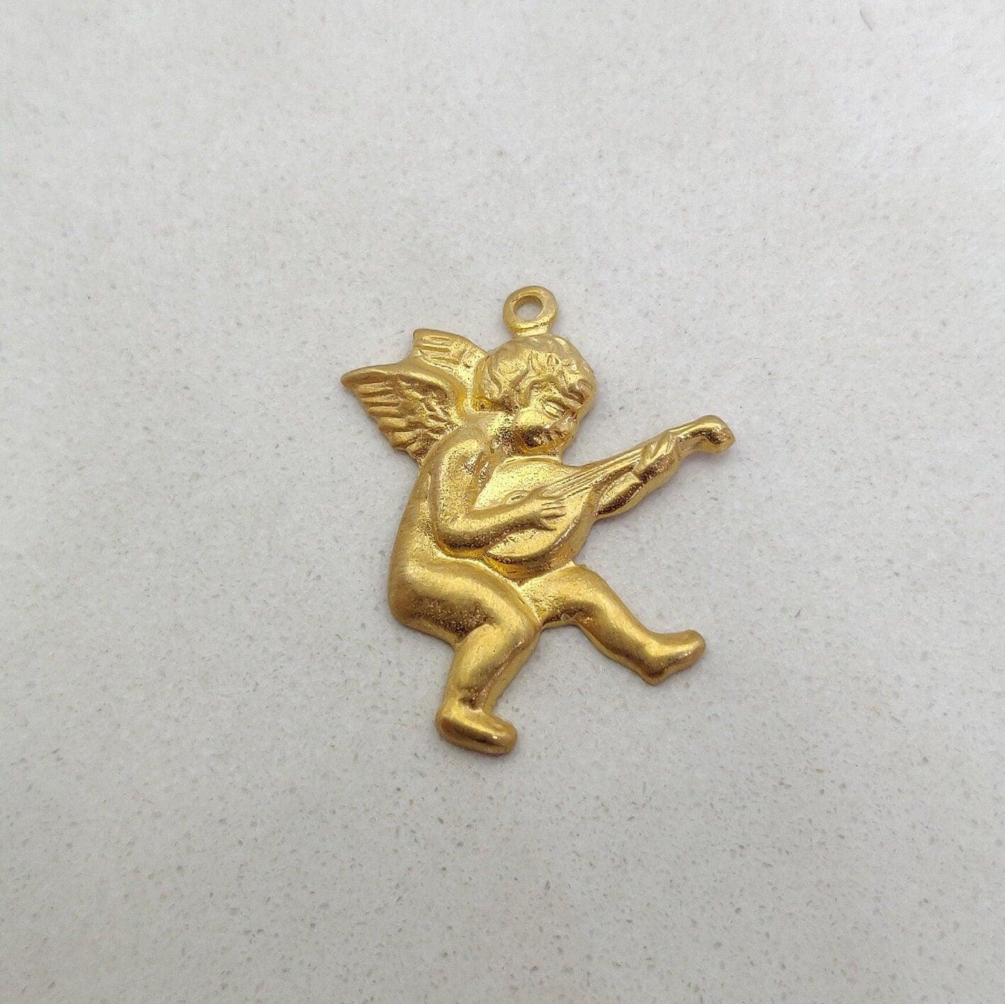 18k Gold Baby Angel Charm Baby pendant - Kanika Creations