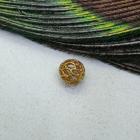 18k Solid Yellow Gold Round Spacer Beads 5mm - Kanika Creations