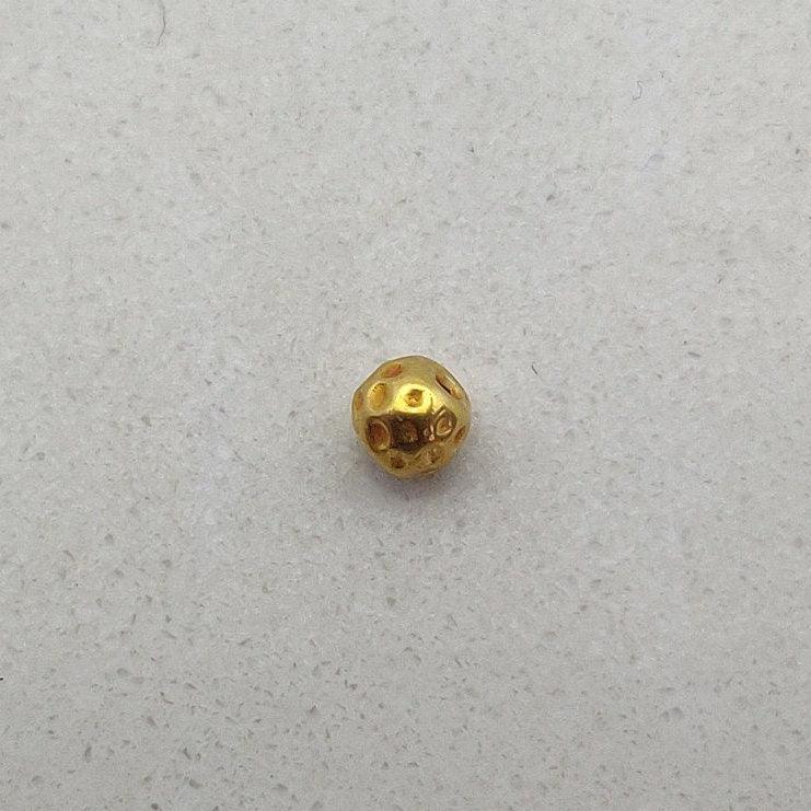 18 karat Pure Solid Yellow Gold Spacer Ball Beads Sold as 4pcs - Kanika Creations