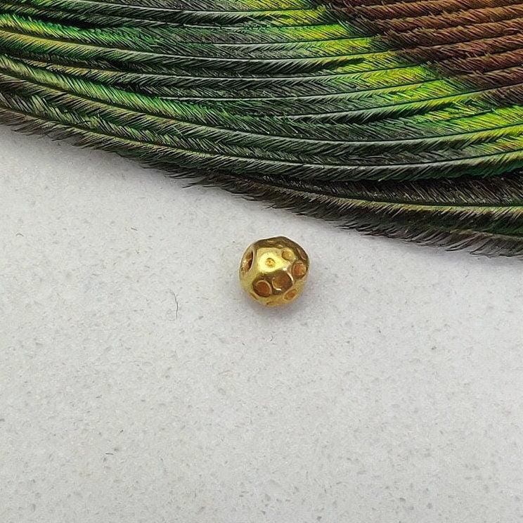 18 karat Pure Solid Yellow Gold Spacer Ball Beads Sold as 4pcs - Kanika Creations