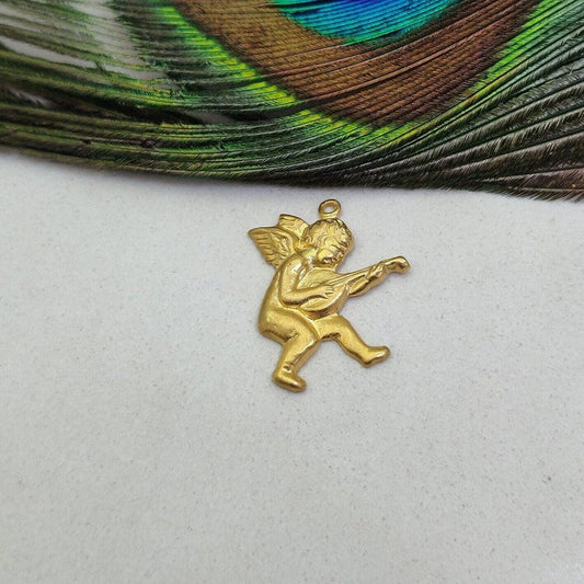 18k Gold Baby Angel Charm Baby pendant - Kanika Creations
