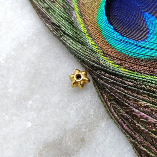 18k Solid Yellow Gold Spacer Beads 6mm - Kanika Creations