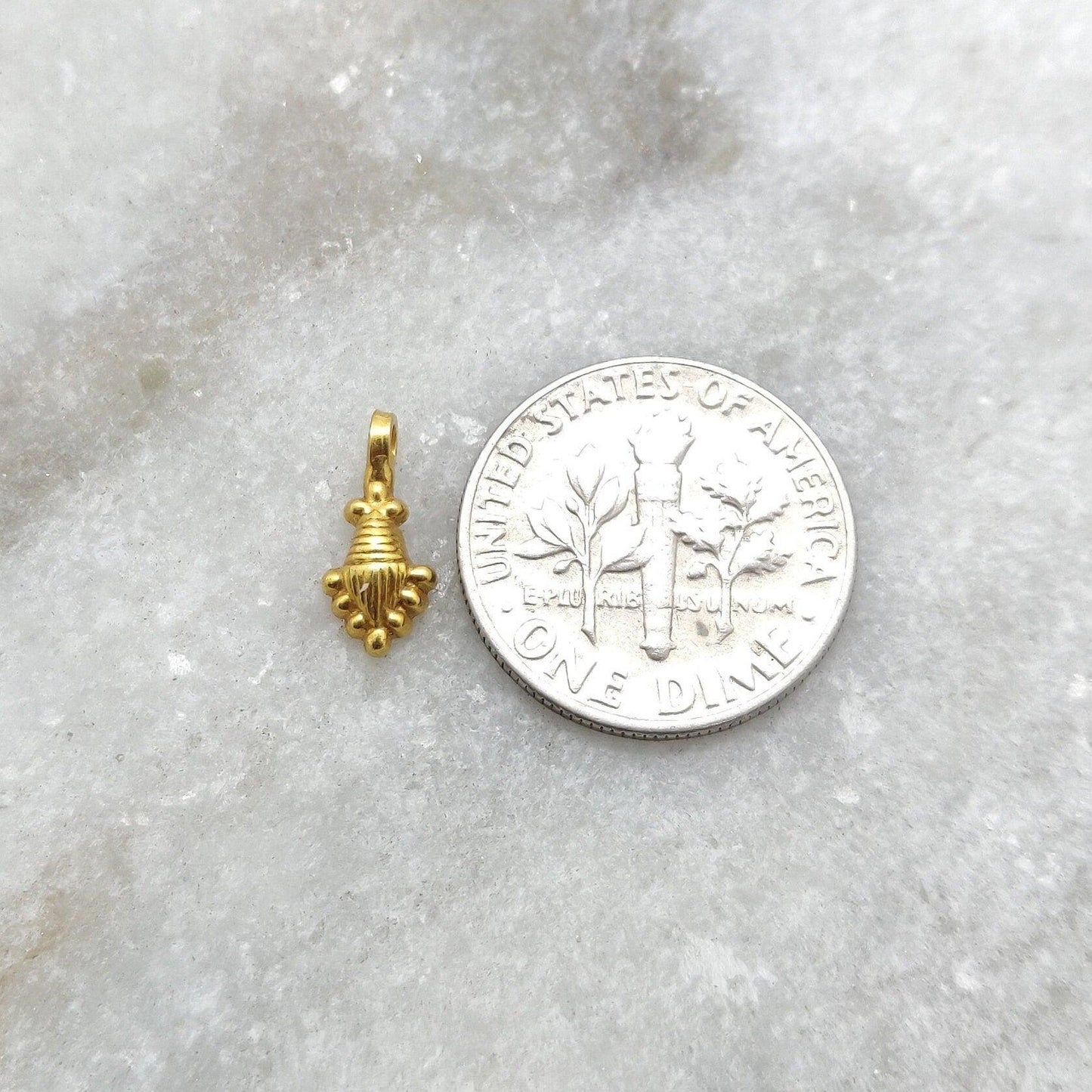 Solid 18K Gold Fancy Charm Jewelry Supplies - Kanika Creations
