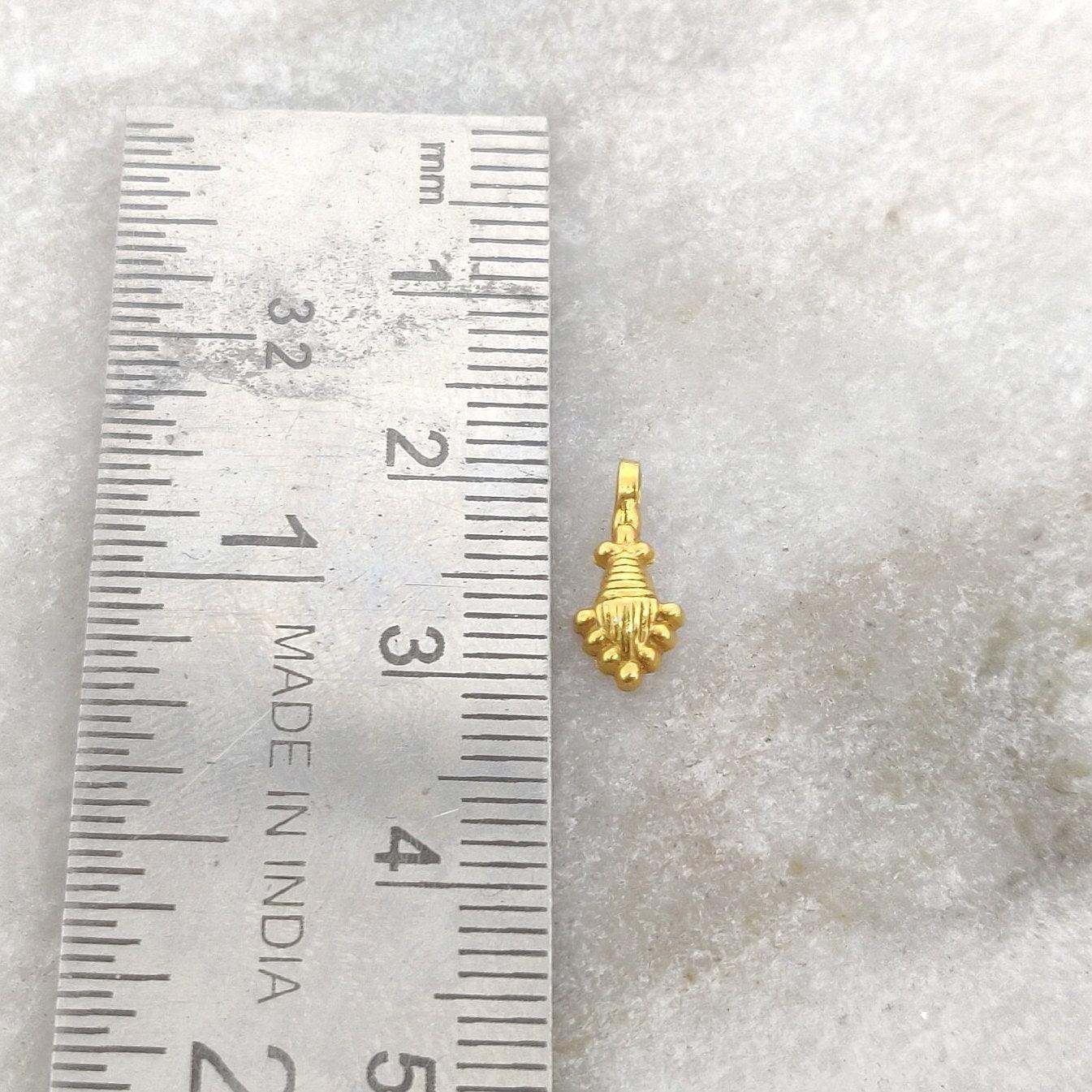 Solid 18K Gold Fancy Charm Jewelry Supplies - Kanika Creations