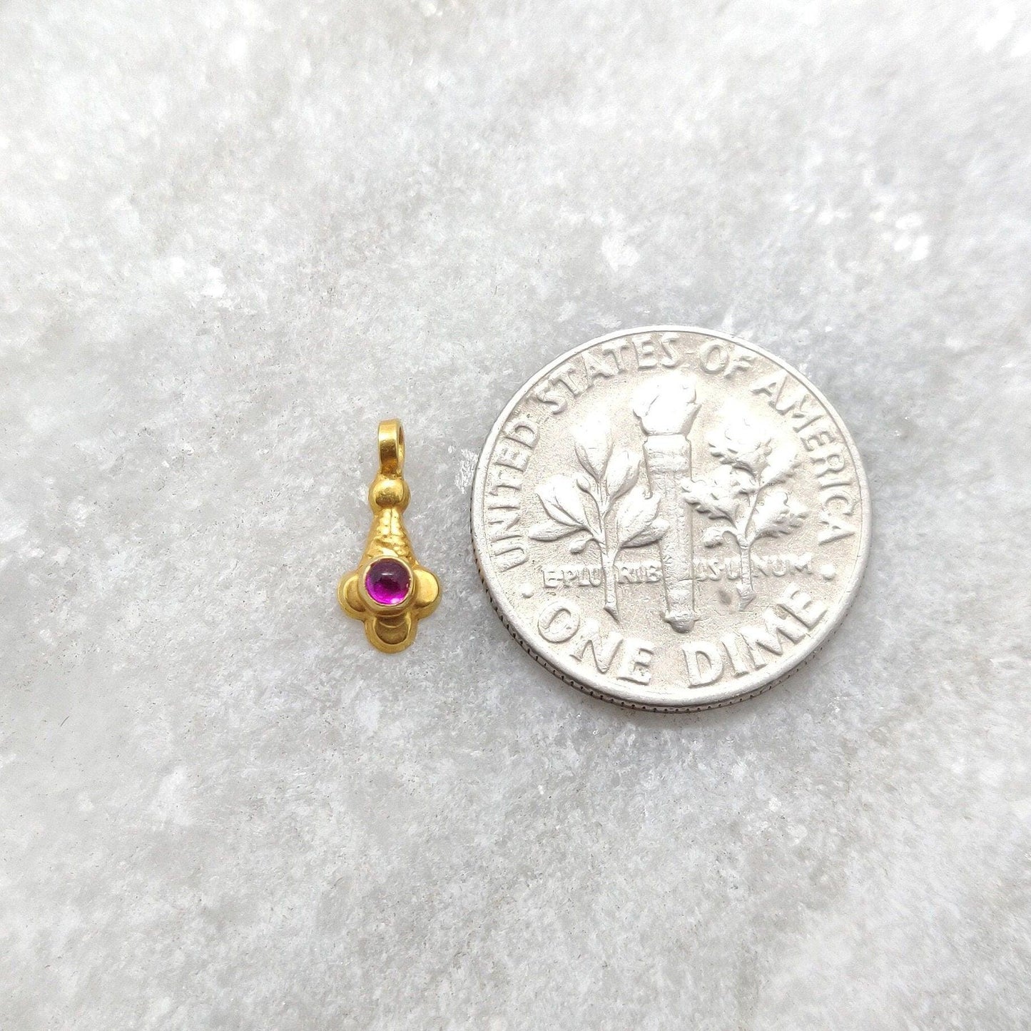18k Solid Yellow Gold Fancy Dainty Charm Jewelry 10mm - Kanika Creations