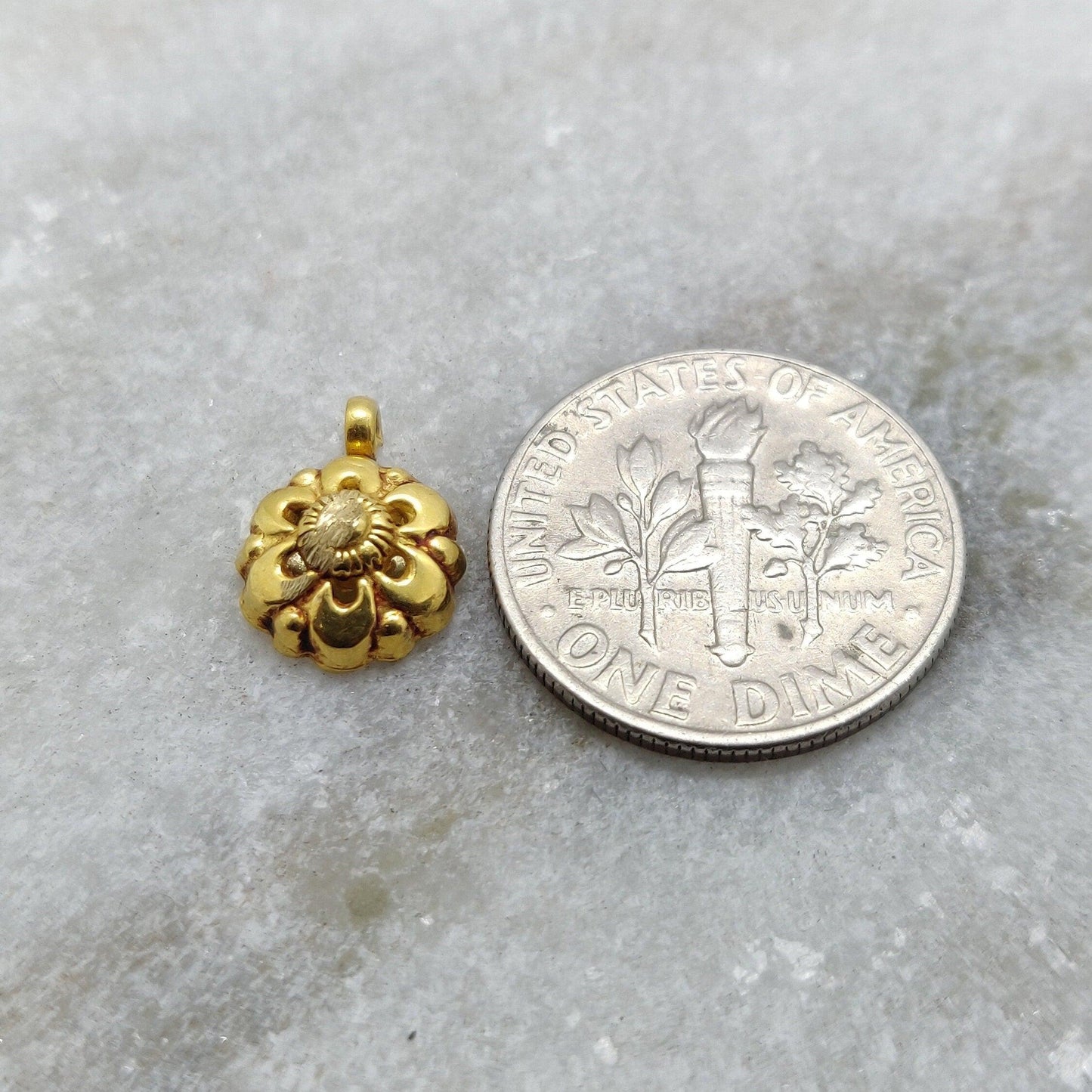 18k Yellow Gold Fancy Beading Charm - Kanika Creations