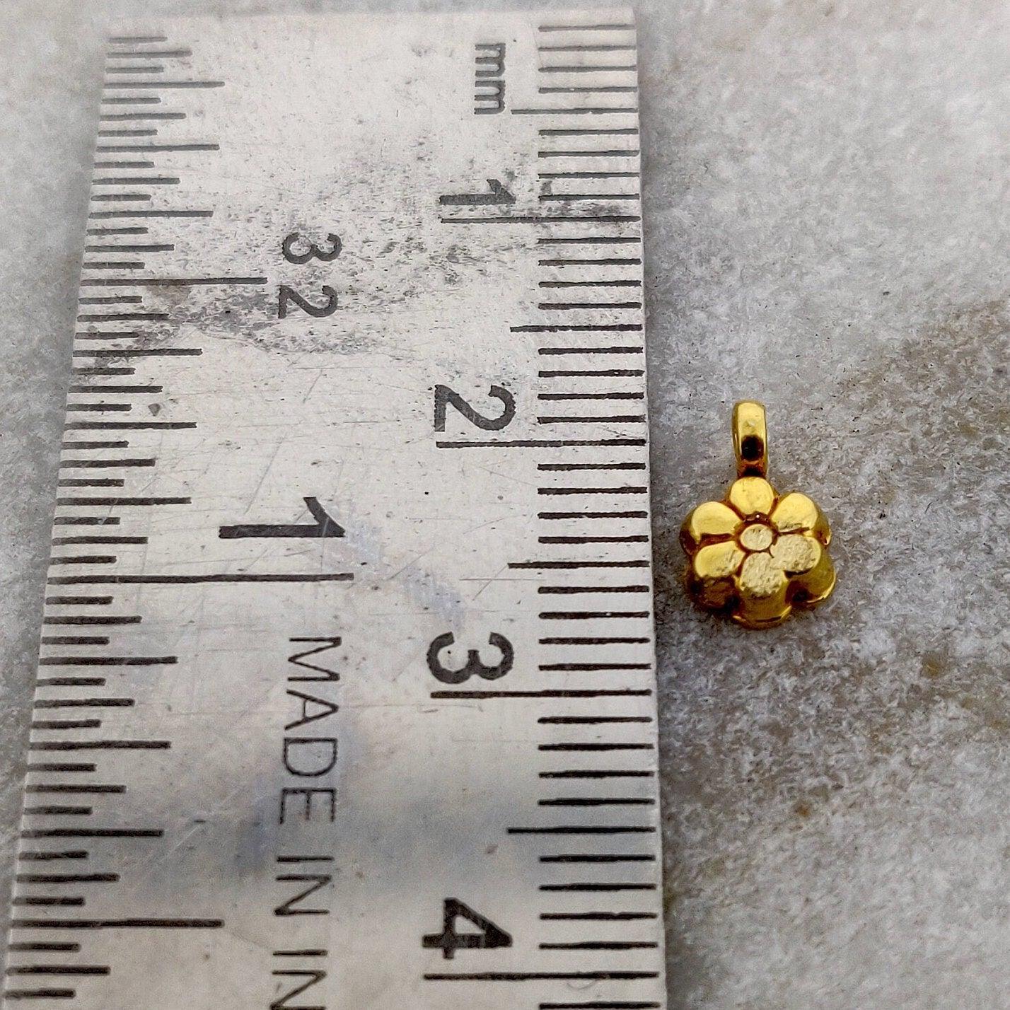 18k Solid Yellow Gold DIY Jewelry Charm Pendant 6mm - Kanika Creations