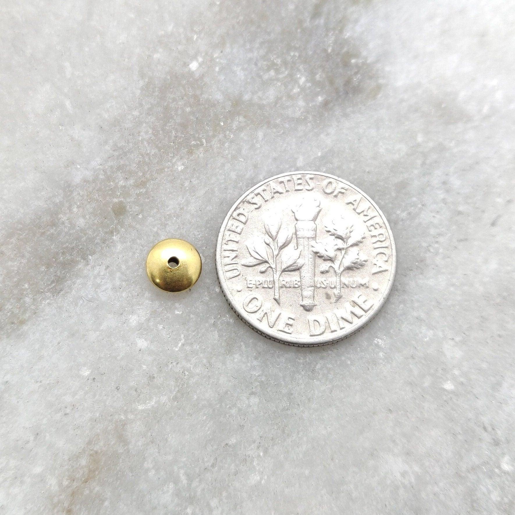 18k Yellow Gold Wheel Spacer Beads 2x6mm - Kanika Creations
