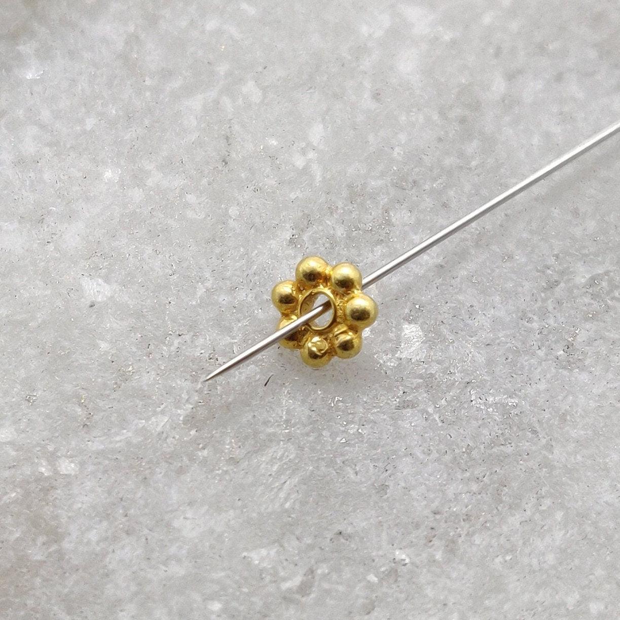 18k Yellow Gold Wheel Spacer Bead Sold in 2pcs - Kanika Creations
