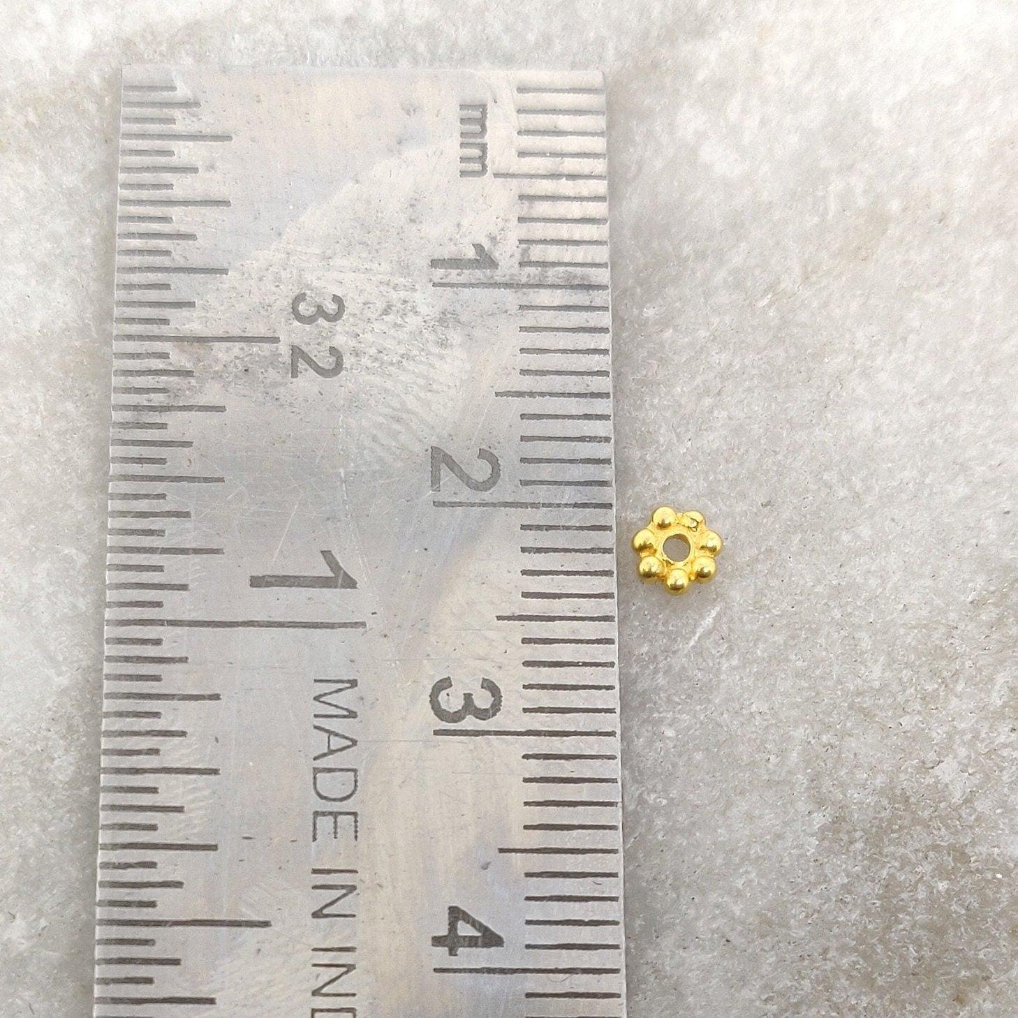 18k Yellow Gold Wheel Spacer Bead Sold in 2pcs - Kanika Creations