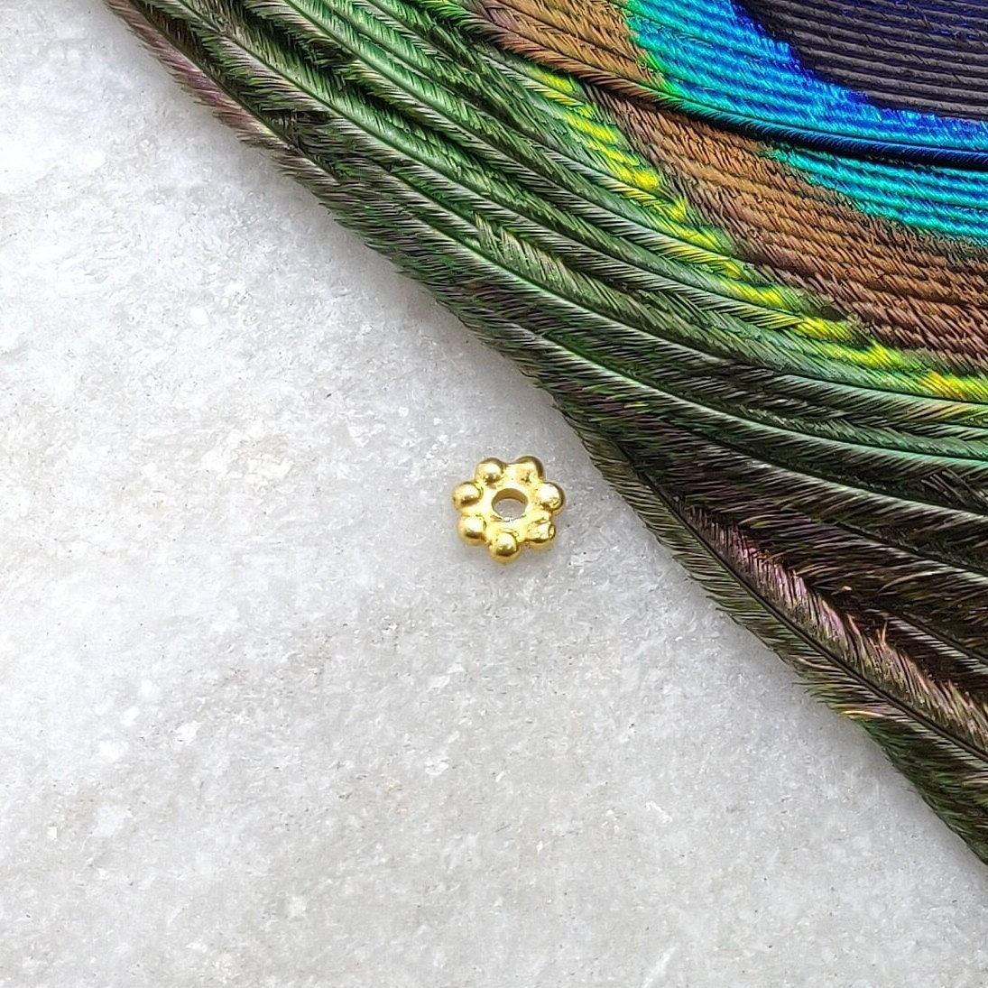 18k Yellow Gold Wheel Spacer Bead Sold in 2pcs - Kanika Creations