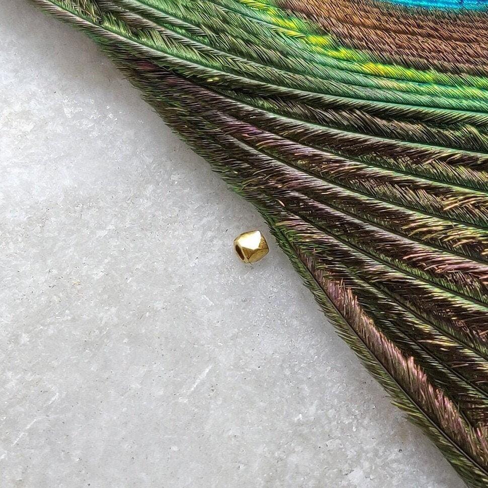18K Yellow Gold Faceted Nugget Spacer Beads Finding 2mm - Kanika Creations