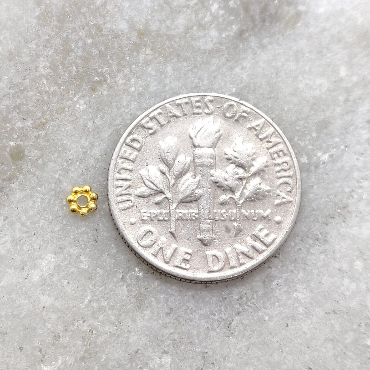 18k Solid Yellow Gold 3mm Spacer Bead Sold in 4pcs - Kanika Creations