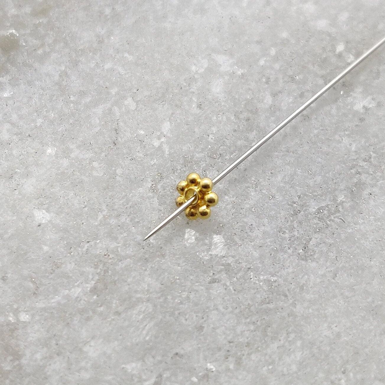 18k Solid Yellow Gold 3mm Spacer Bead Sold in 4pcs - Kanika Creations