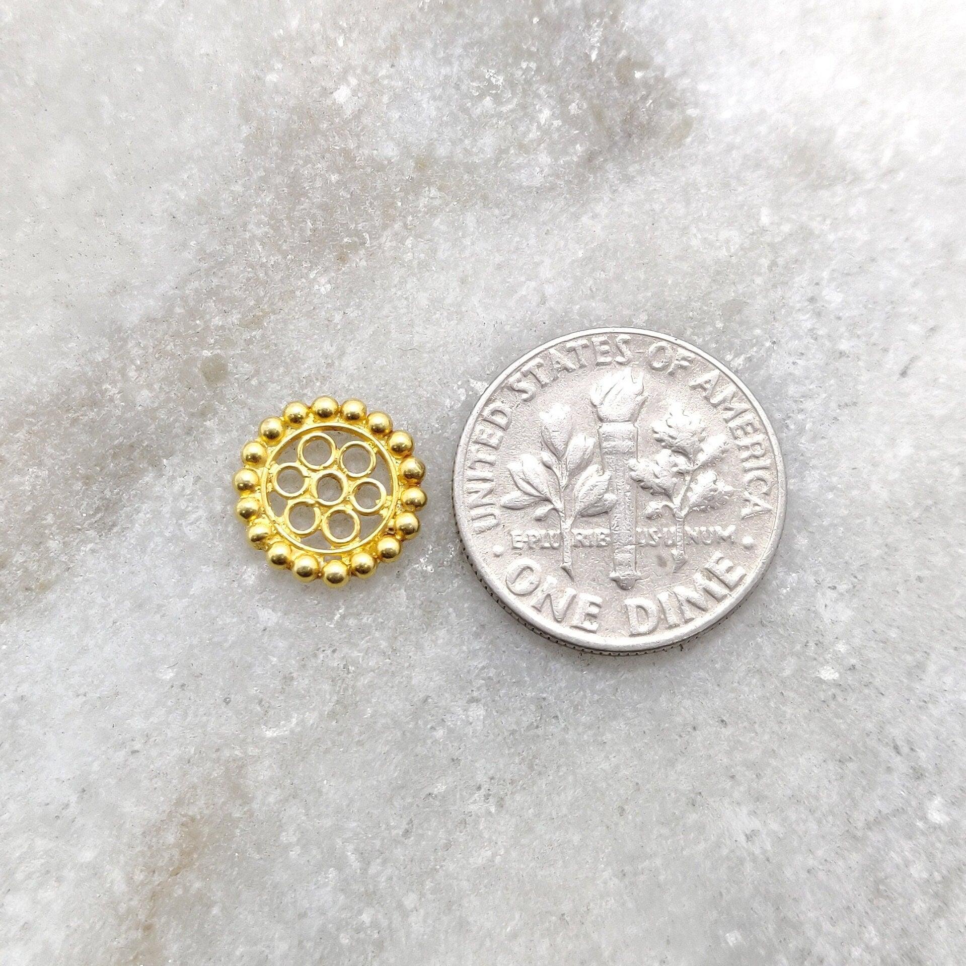 18k Yellow Gold Wheel Spacer DIY Craft Findings - Kanika Creations