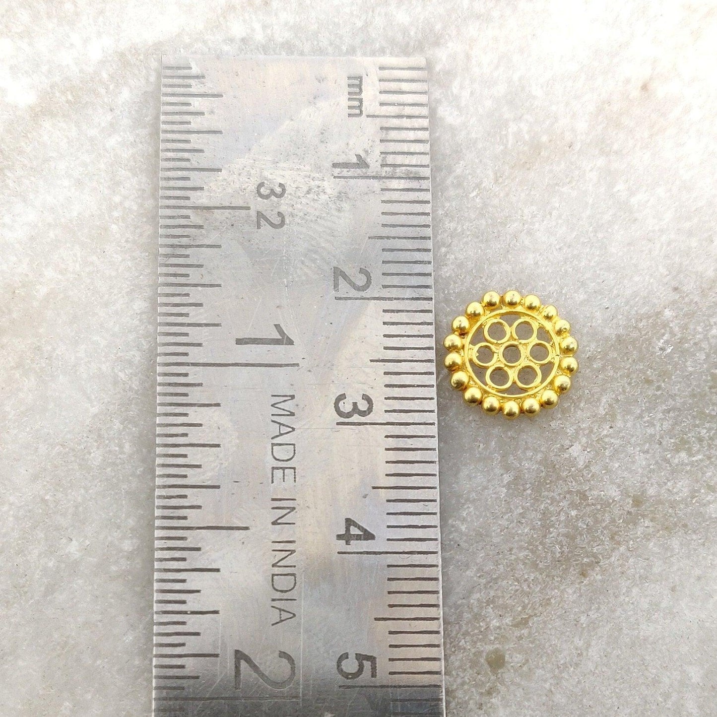 18k Yellow Gold Wheel Spacer DIY Craft Findings - Kanika Creations