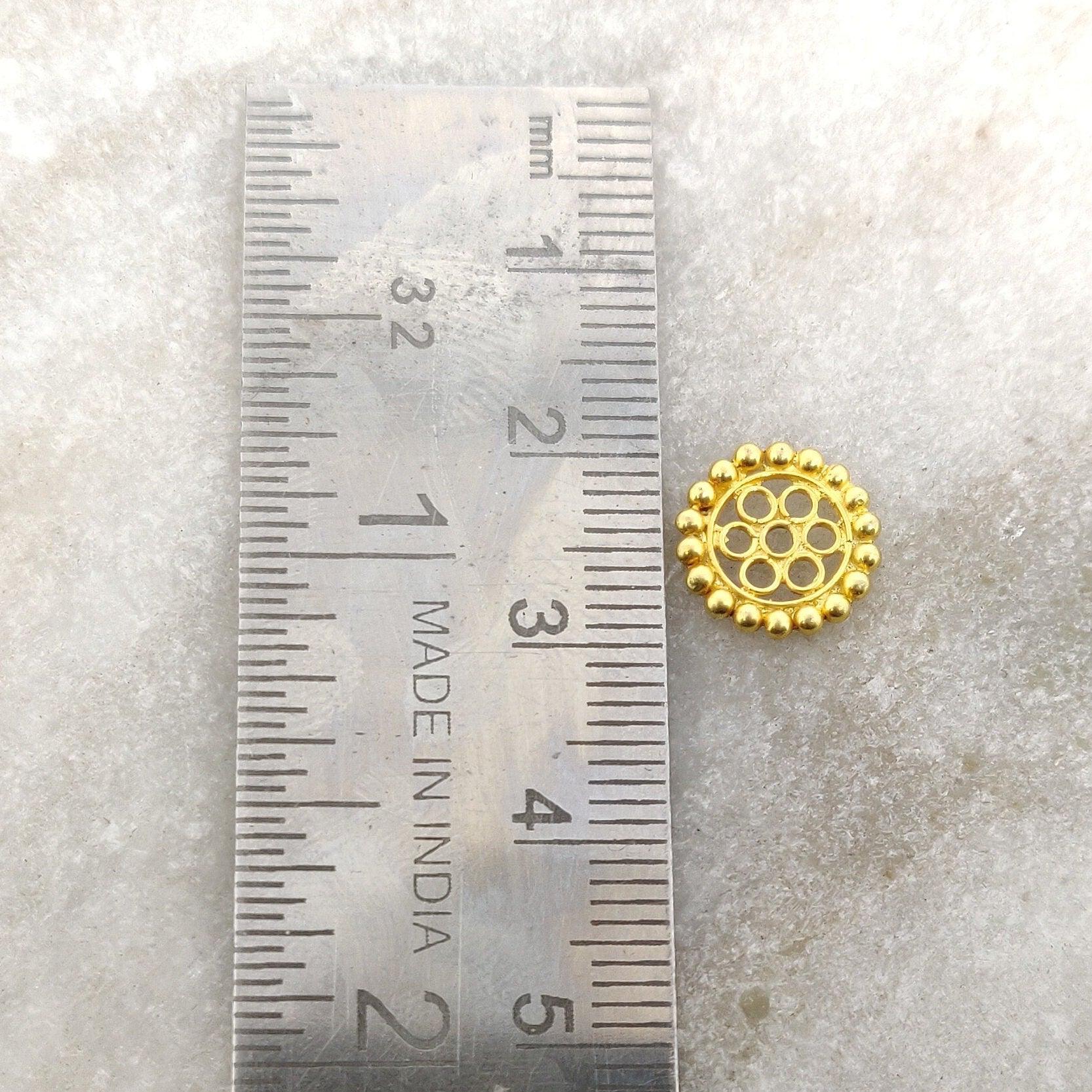 18k Yellow Gold Wheel Spacer DIY Craft Findings - Kanika Creations