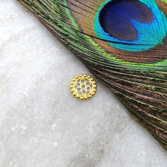 18k Yellow Gold Wheel Spacer DIY Craft Findings - Kanika Creations