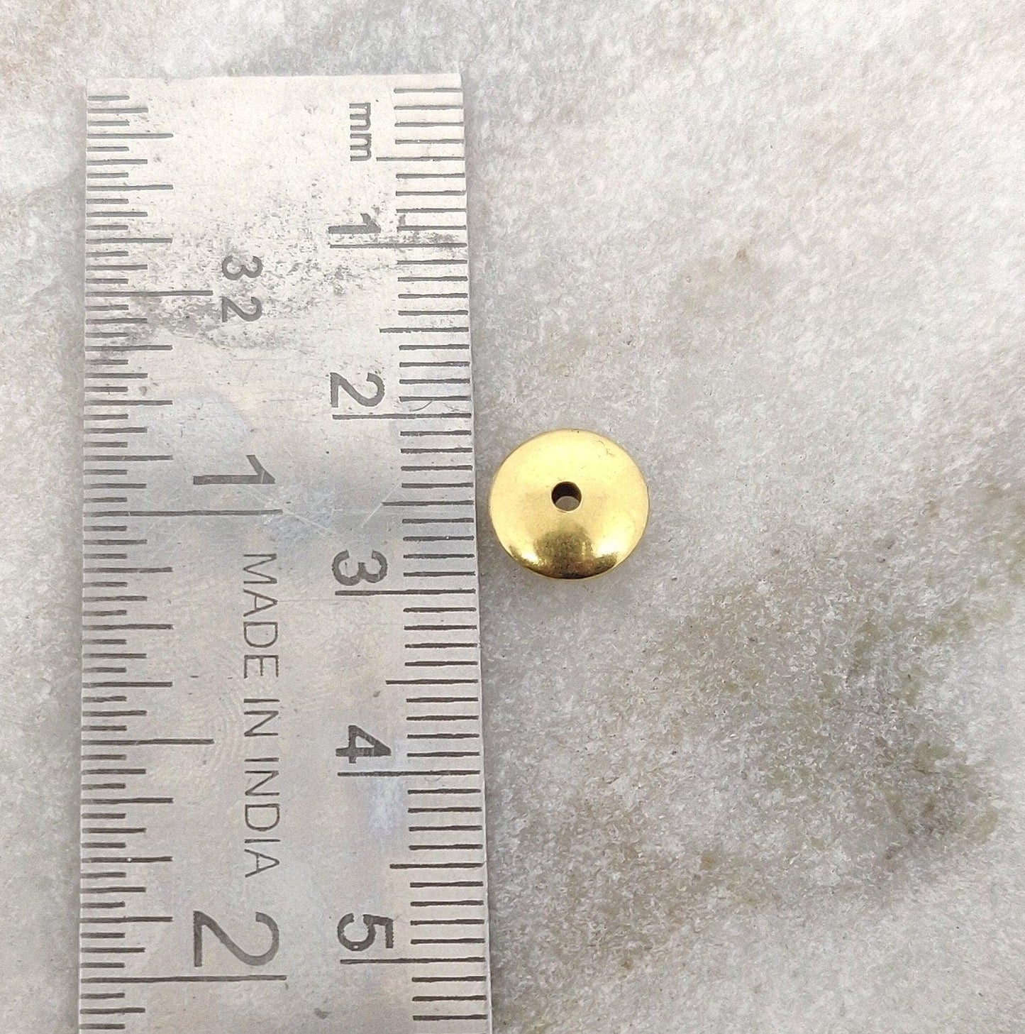 18k Solid Yellow Gold Round Plain Spacer Beads 3x9mm - Kanika Creations