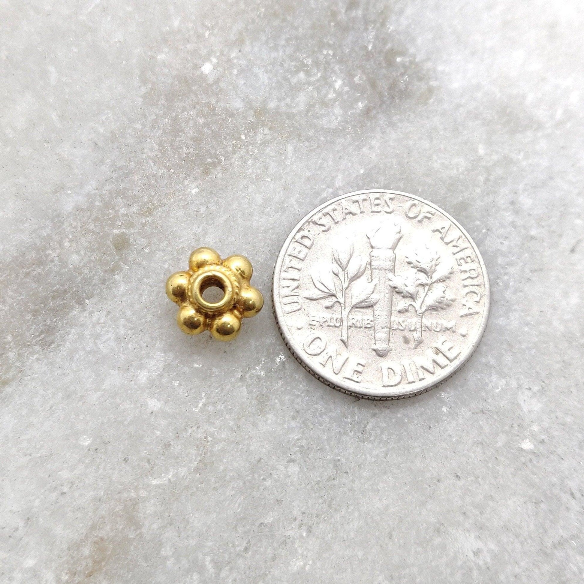 Wheel Spacer 18k Yellow Gold Finding Jewelry DIY Craft - Kanika Creations