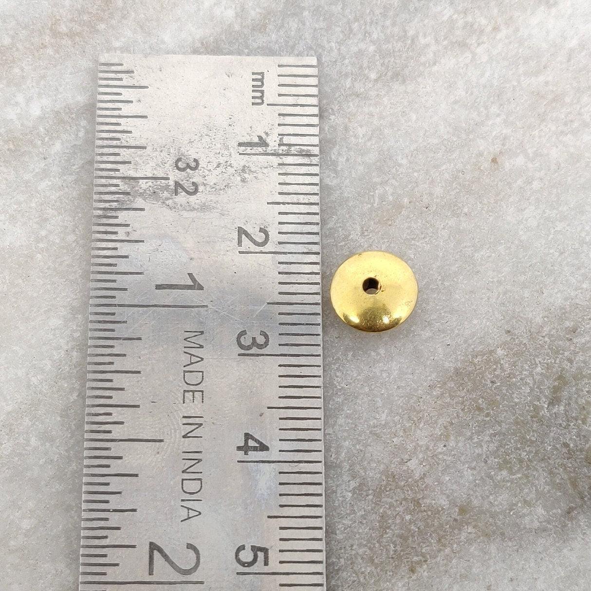 18k Solid Yellow Gold Spacer Beads 3x8mm - Kanika Creations