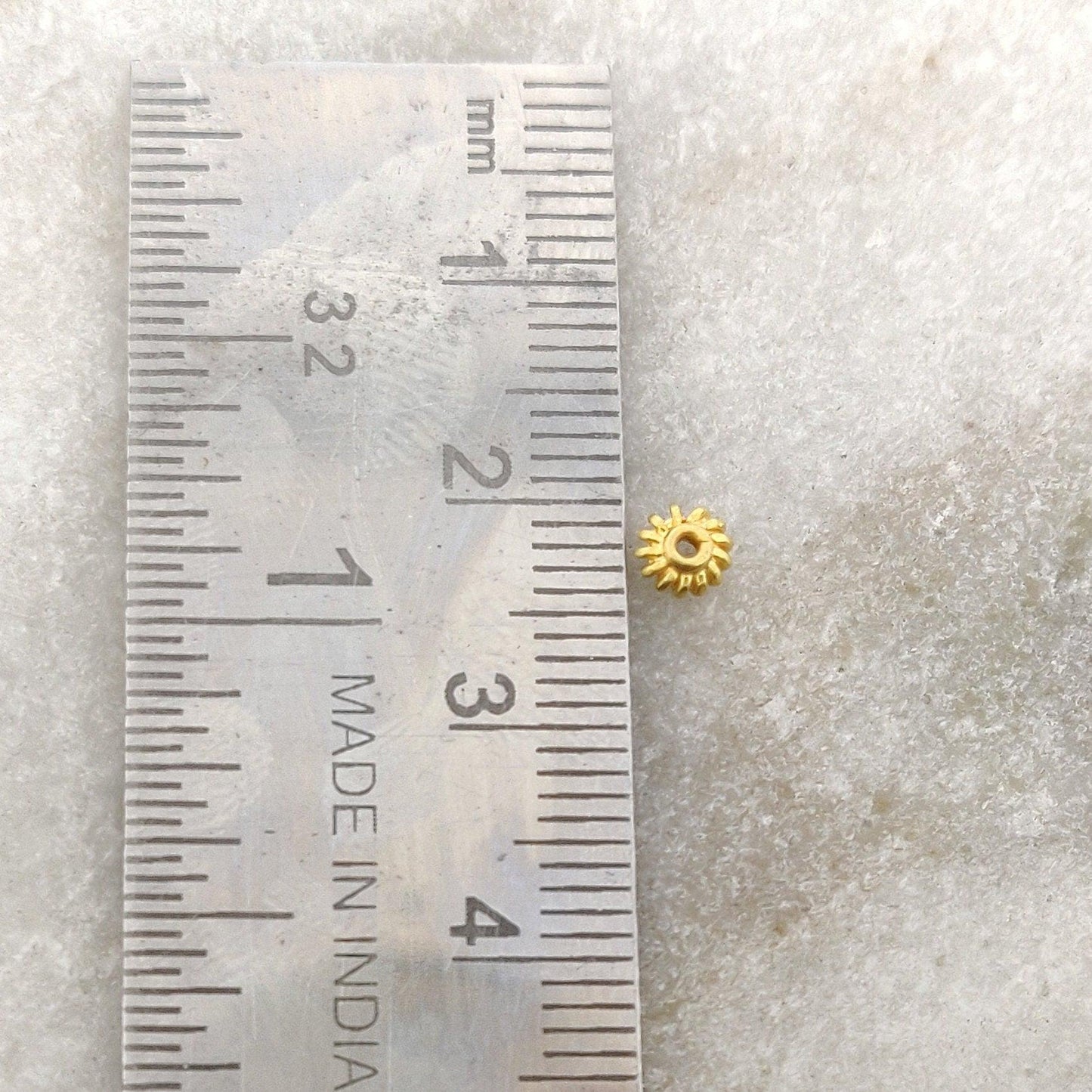 18k Gold Bead Wheel Spacer Sold as a pack of 2 - Kanika Creations