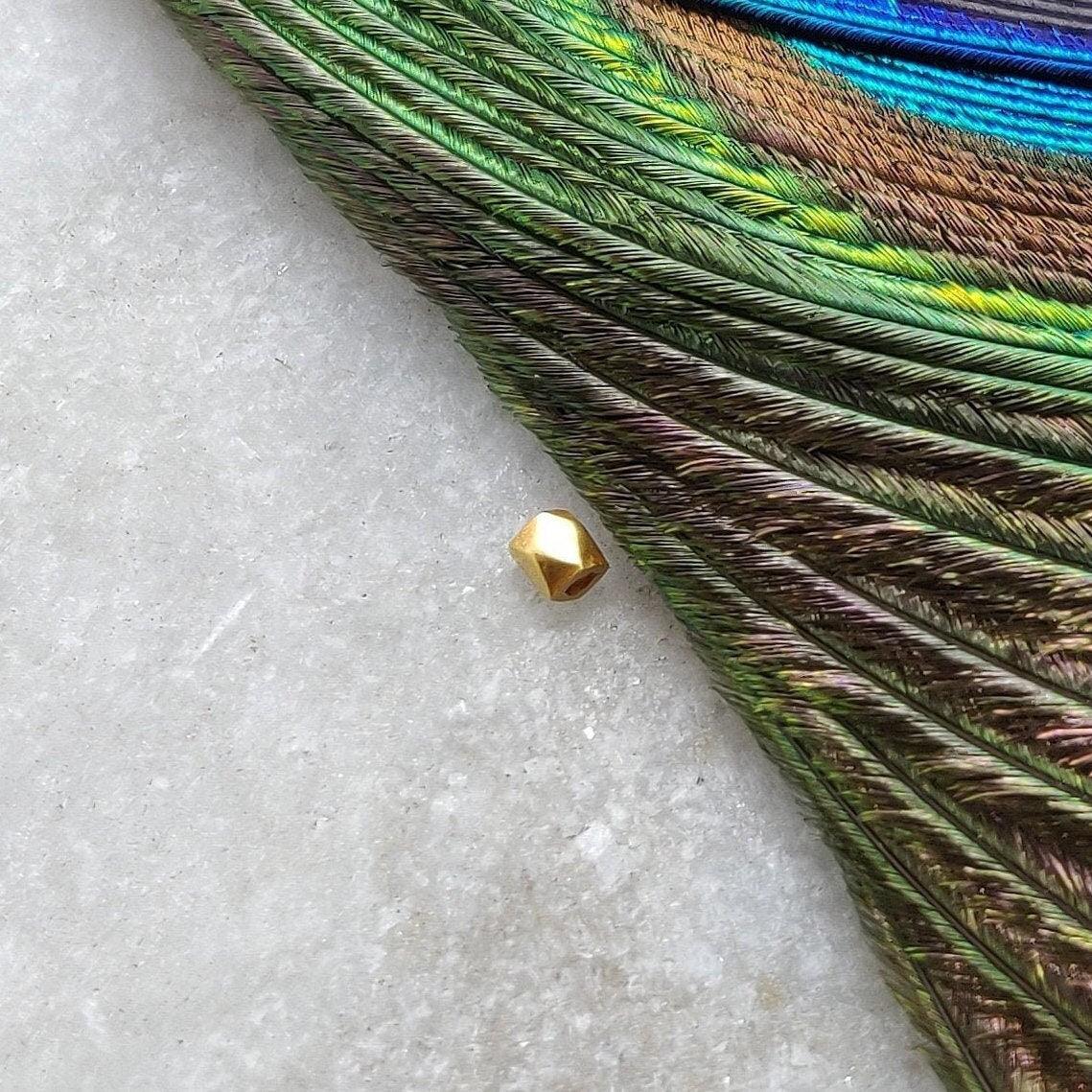 2MM 18k Gold Faceted Nuggets Spacer Beads Sold as 4 pcs - Kanika Creations