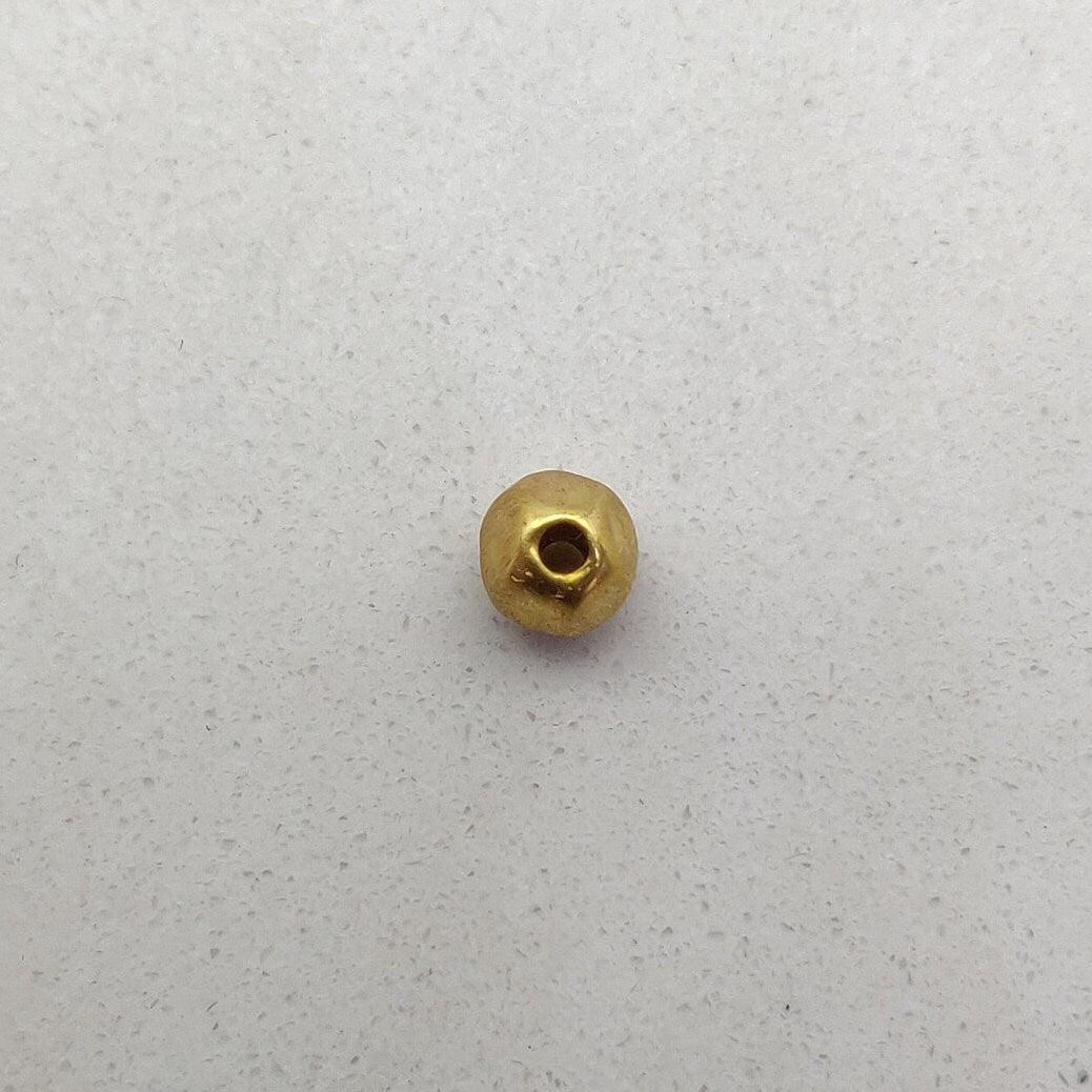 18k Solid Yellow Gold Faceted Fancy Spacer Bead, 5MM - Kanika Creations
