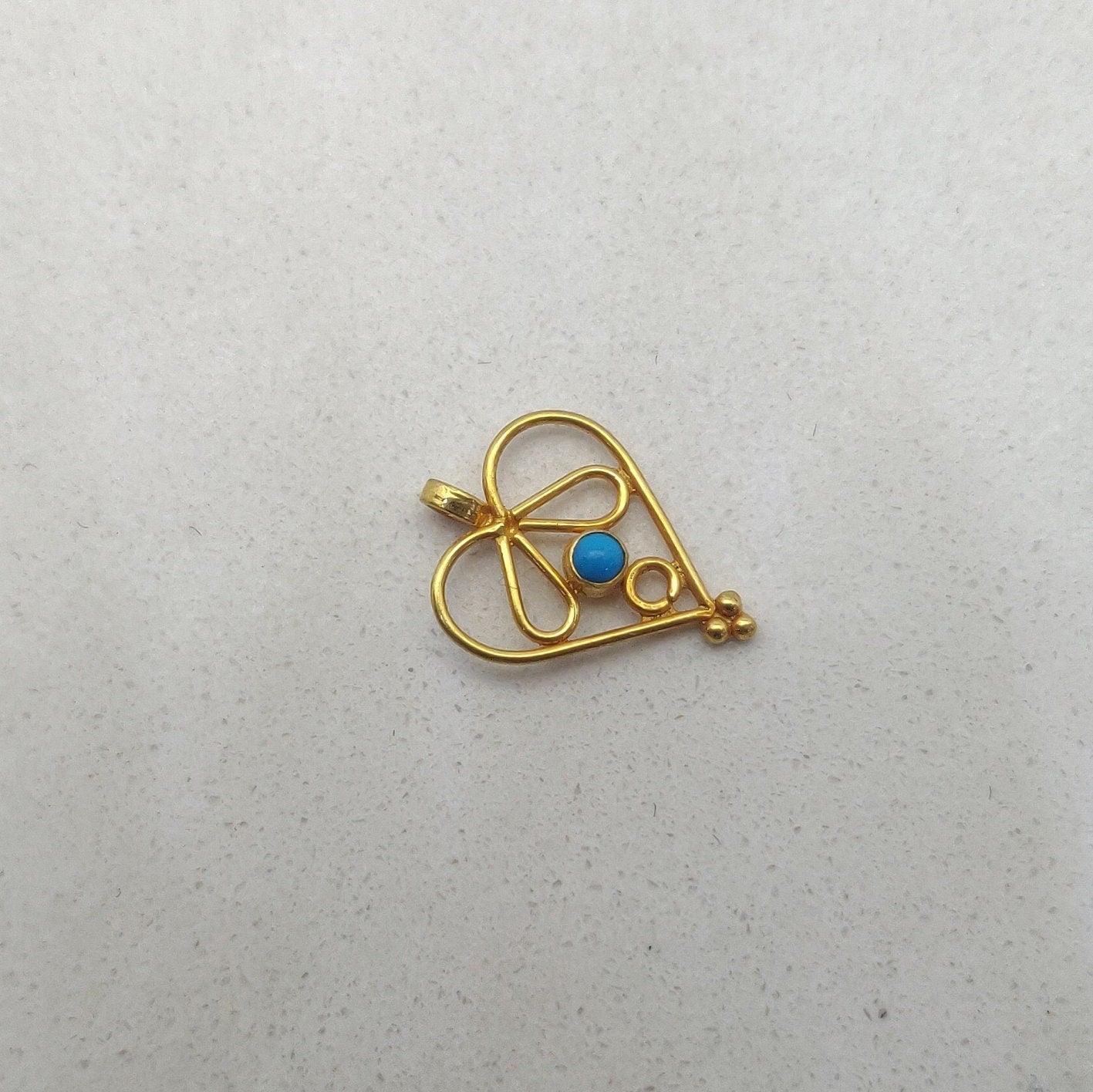 Love Heart Charm 18k Gold Pendant - Kanika Creations
