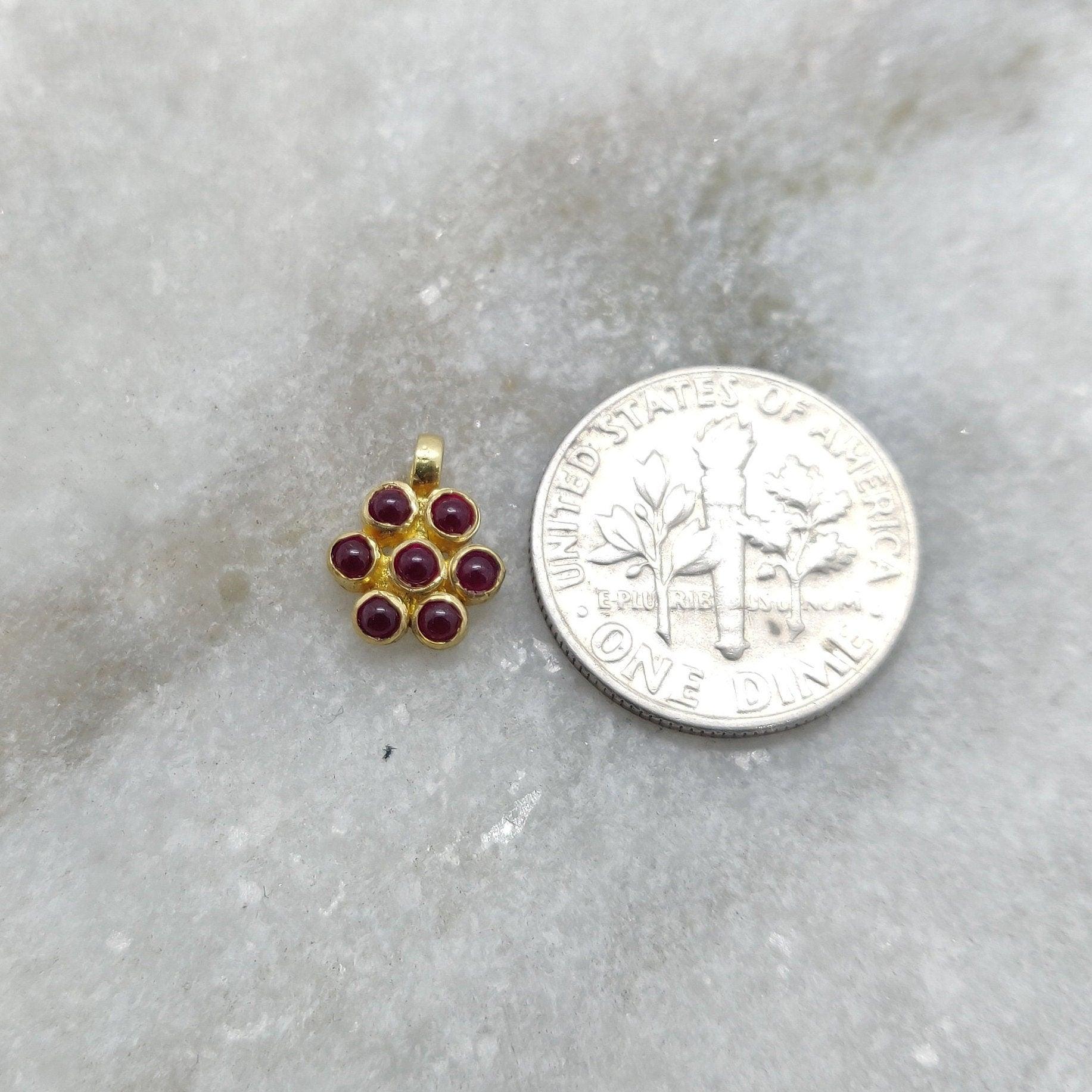18k Solid Gold Ruby Charm Pendant for Necklace Bracelet Making - Kanika Creations