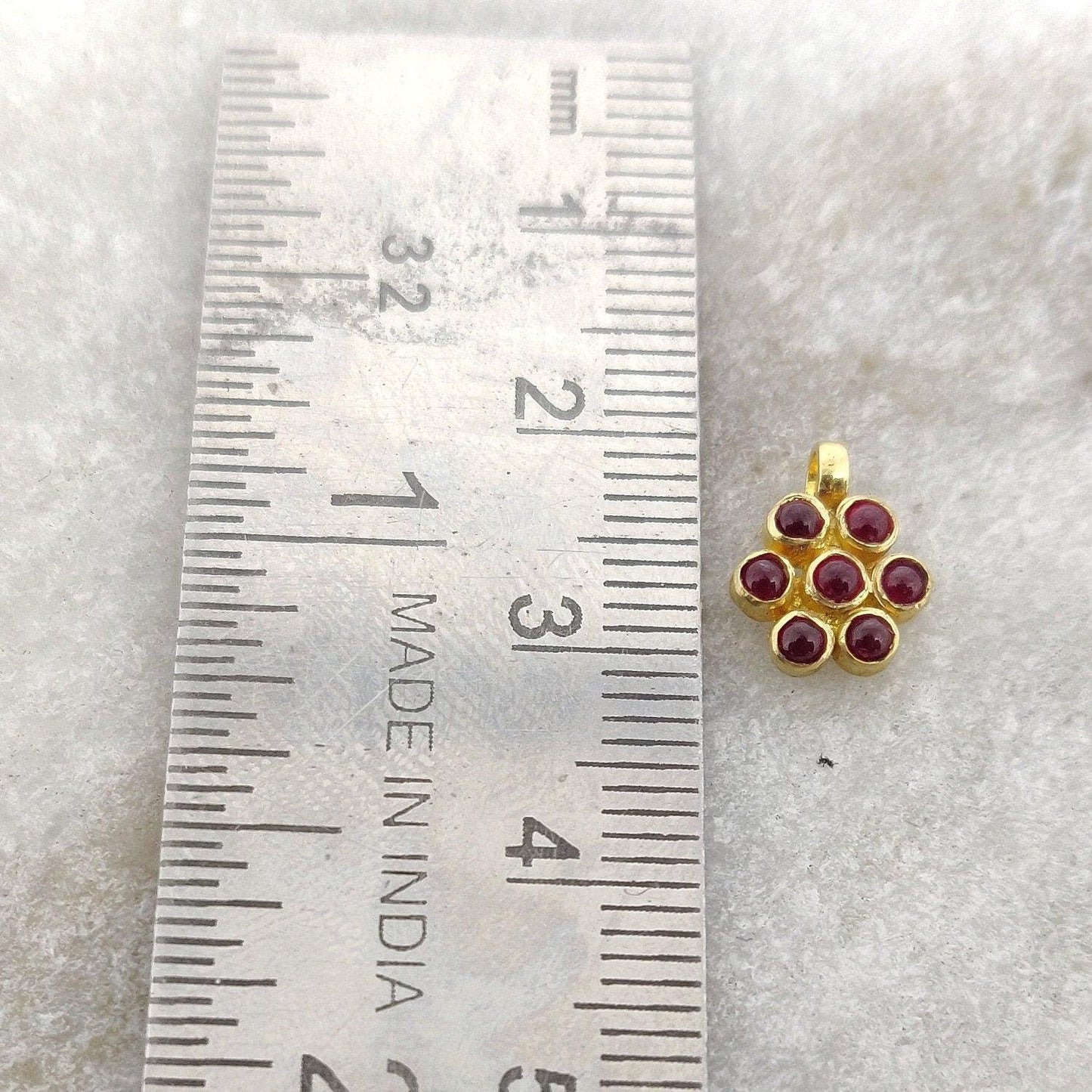 Ruby 18k Gold Charm Pendant For Necklace Bracelet Charm - Kanika Creations