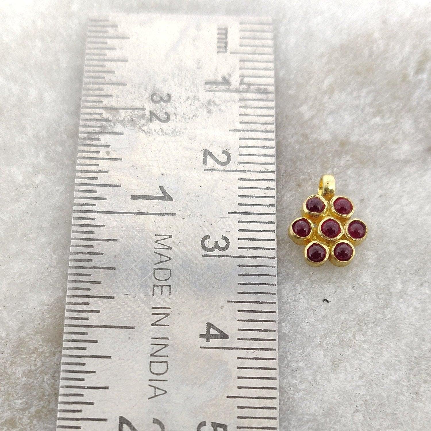18k Solid Gold Ruby Charm Pendant for Necklace Bracelet Making - Kanika Creations