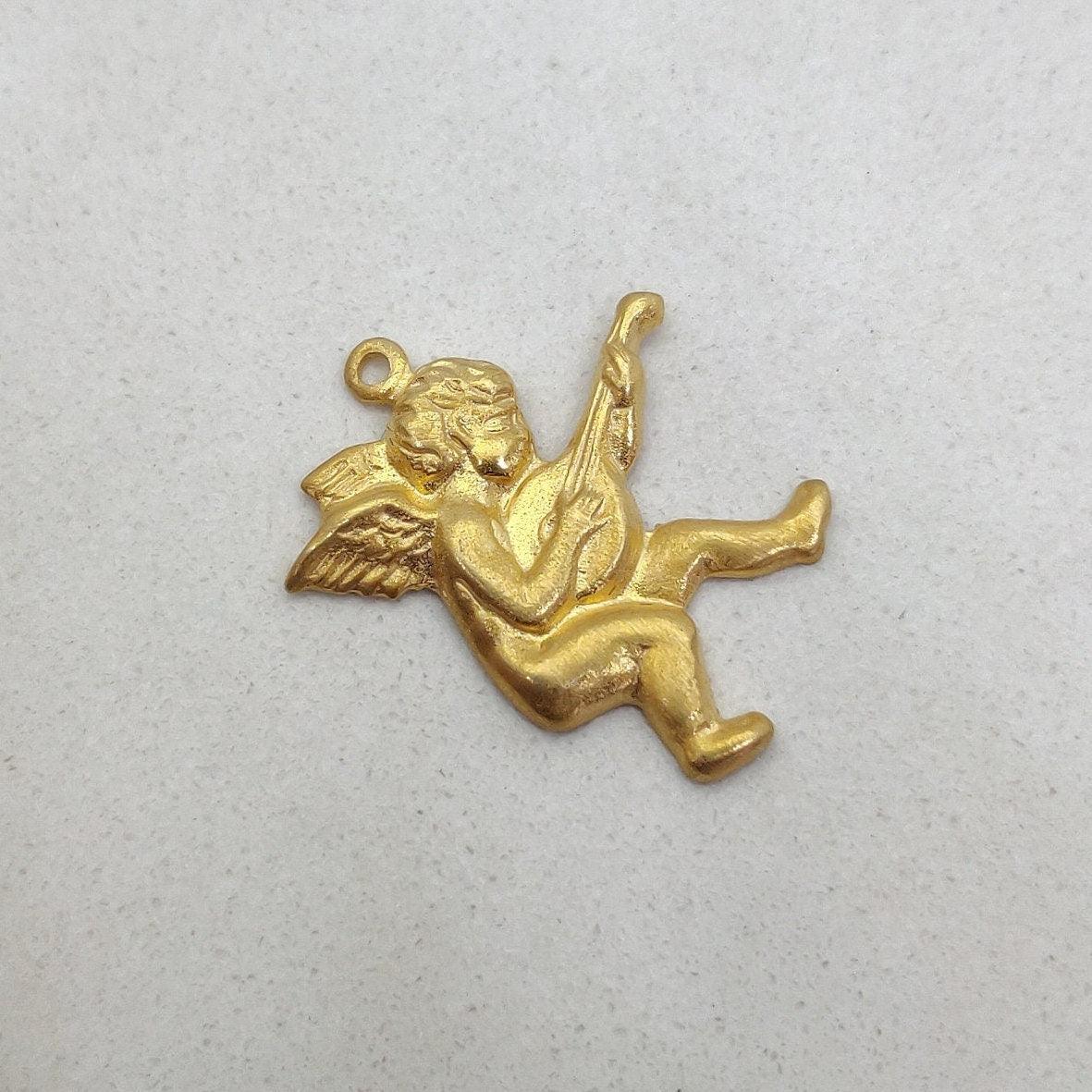 18k Gold Baby Angel Charm Baby pendant - Kanika Creations