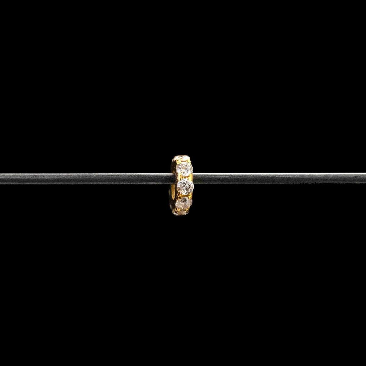 4MM 14k Yellow Gold Pave Diamond Wheel Spacer Beads - Kanika Creations
