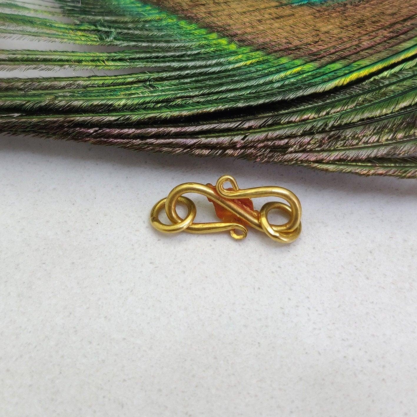 15X7mm 18k Yellow Gold Ruby S Hook Clasp Lock - Kanika Creations
