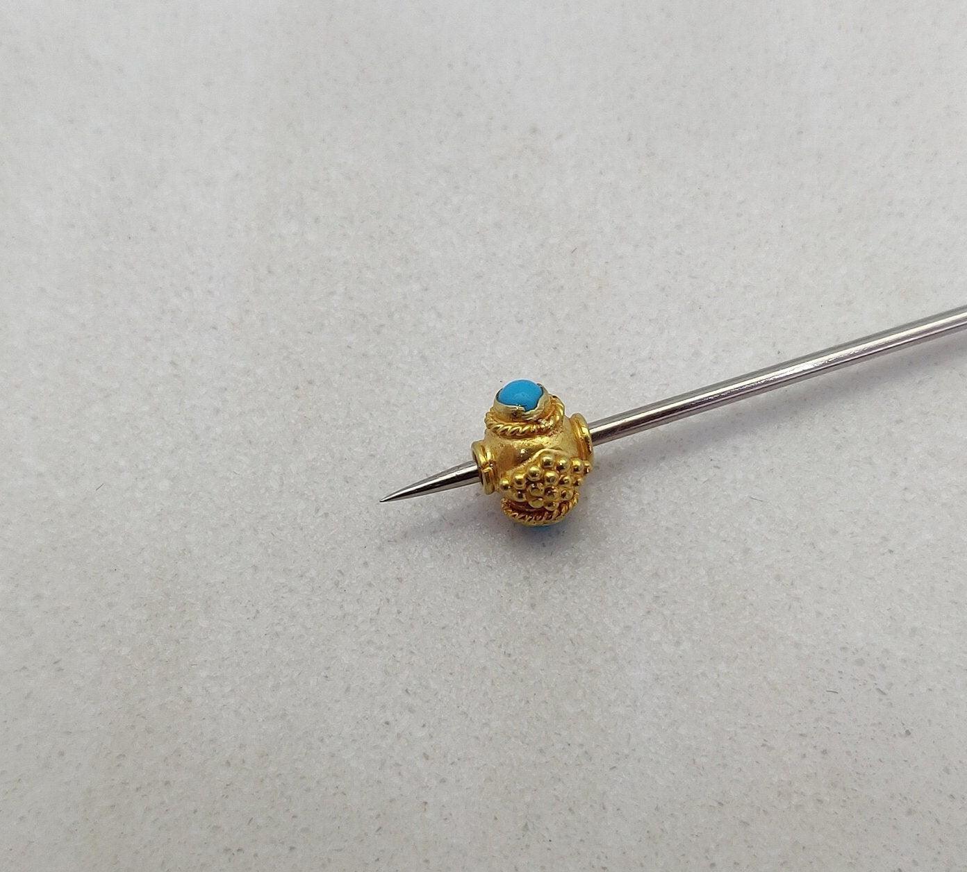 18k Gold Stone studded Fancy Rondelle Spacer Bead 6mm - Kanika Creations