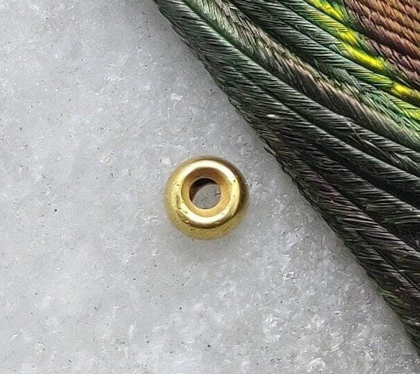 18k Solid Yellow Gold Donat Spacer Beads Sold as 2pcs - Kanika Creations