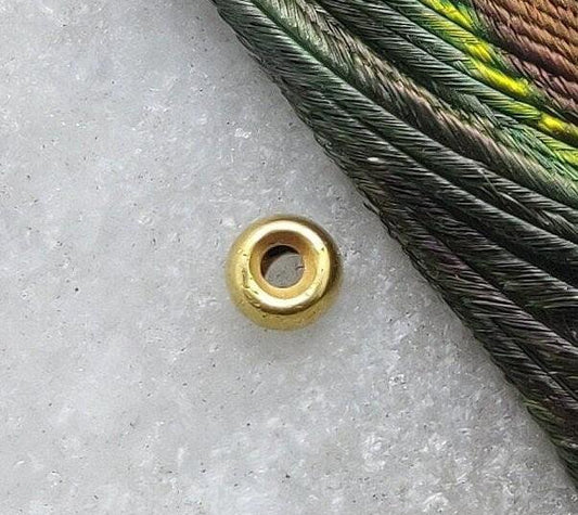 18k Solid Yellow Gold Donat Spacer Beads Sold as 2pcs - Kanika Creations