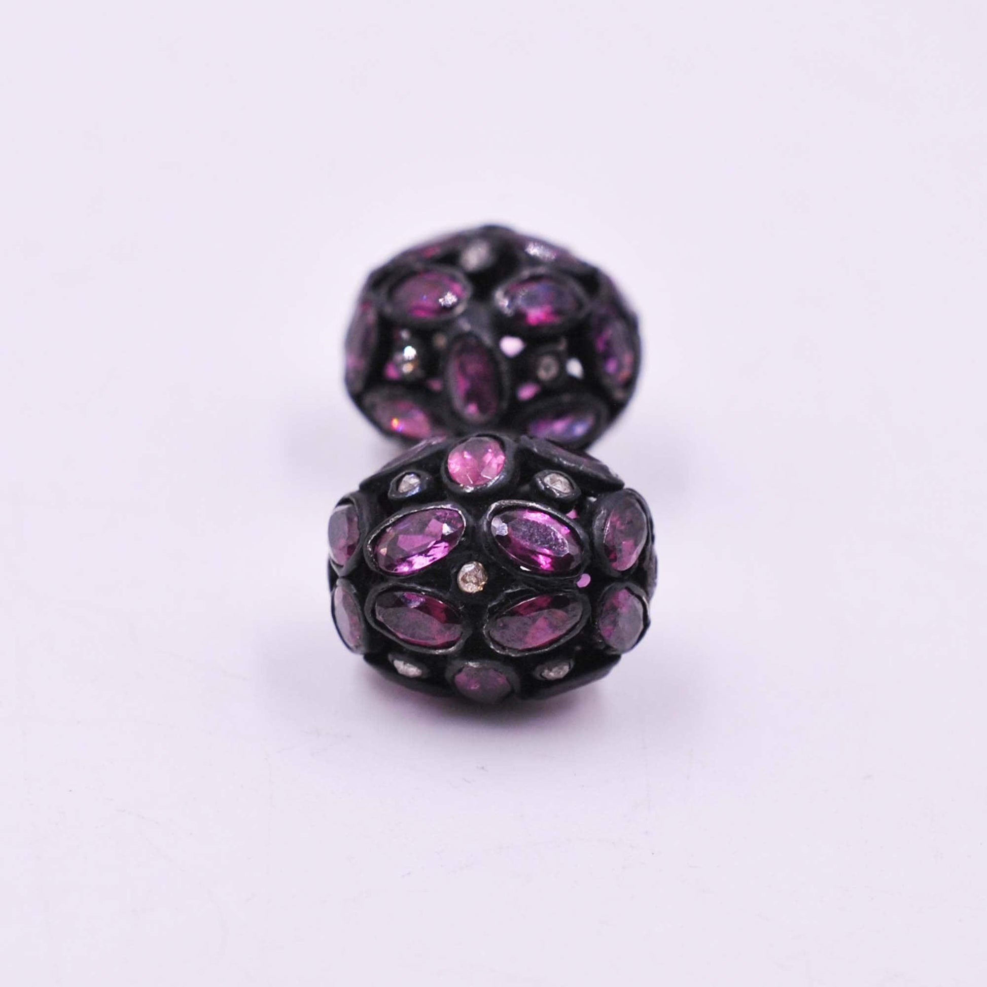 925 Sterling Silver Rhodolite Oxidized Beads Finding - Kanika Creations