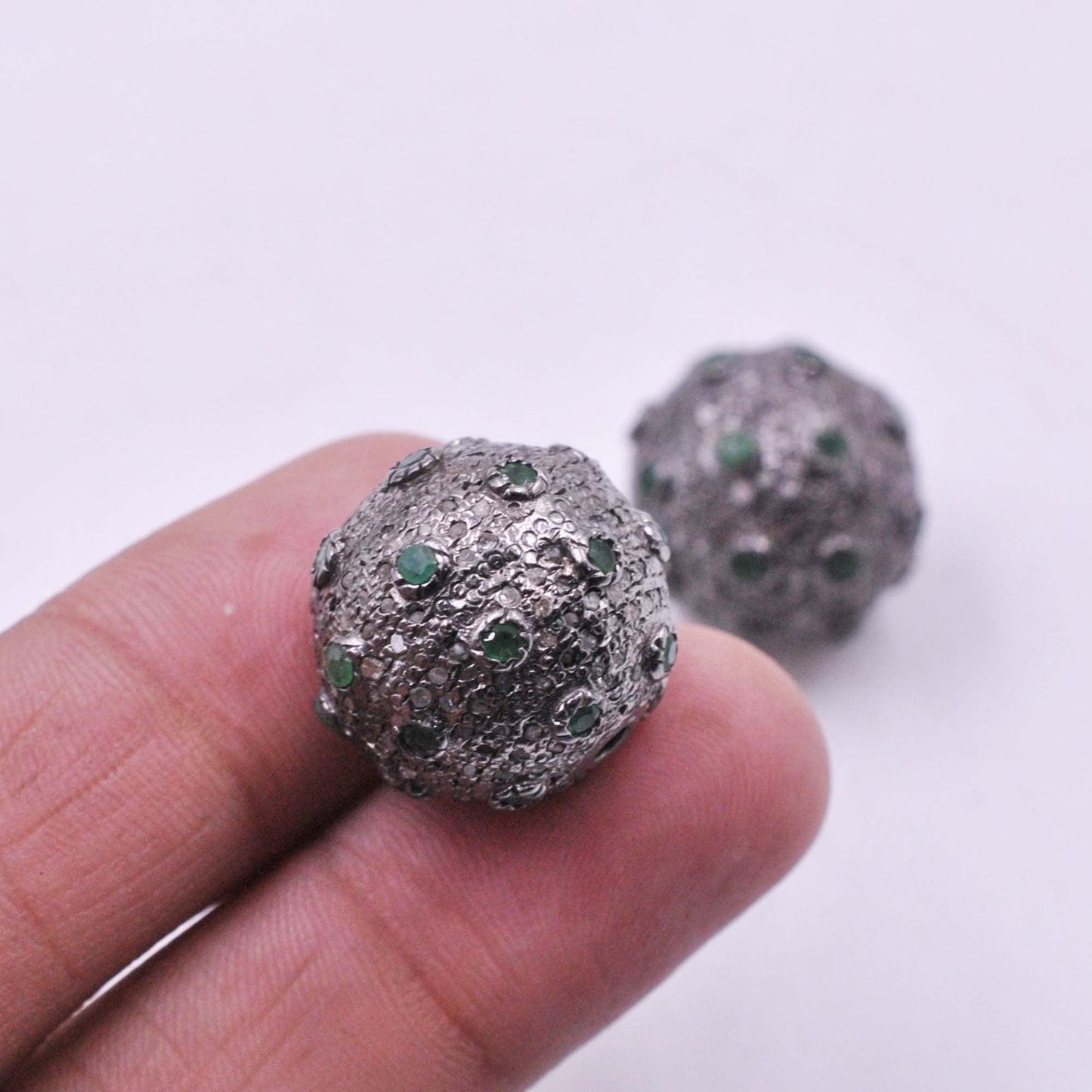 925 Sterling Silver Ruby Spacer Beads - Kanika Creations
