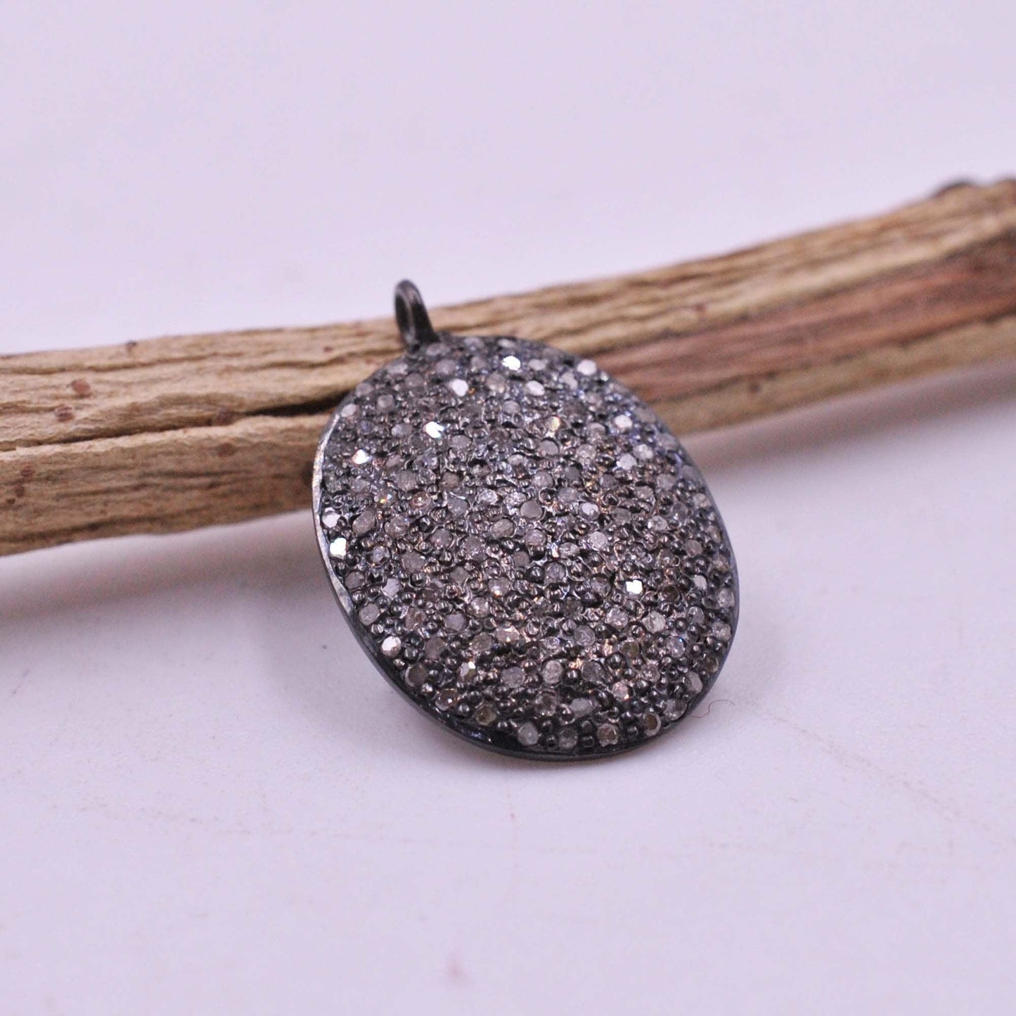 925 Sterling Silver Pave Diamond Pendant - Kanika Creations