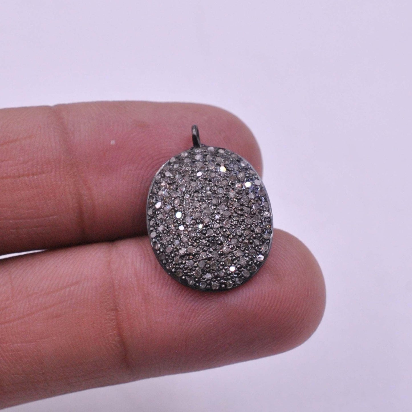 925 Sterling Silver Pave Diamond Pendant - Kanika Creations