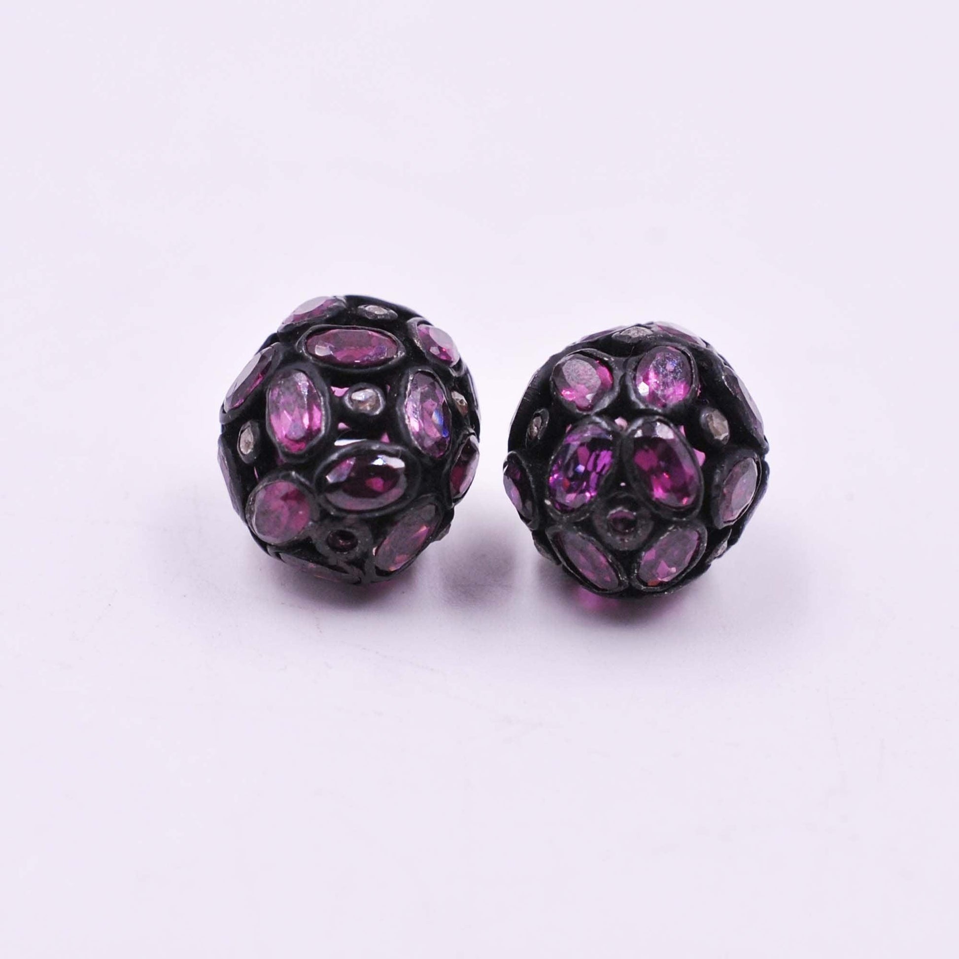 925 Sterling Silver Rhodolite Oxidized Beads Finding - Kanika Creations