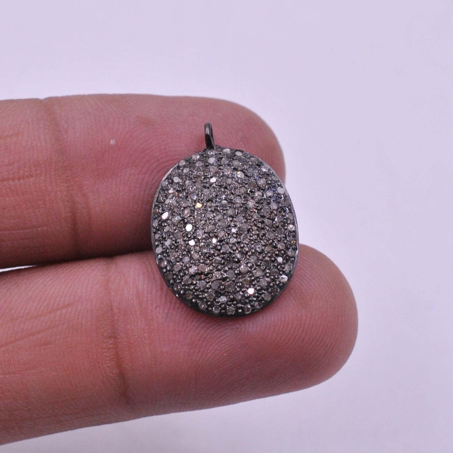 925 Sterling Silver Pave Diamond Pendant - Kanika Creations