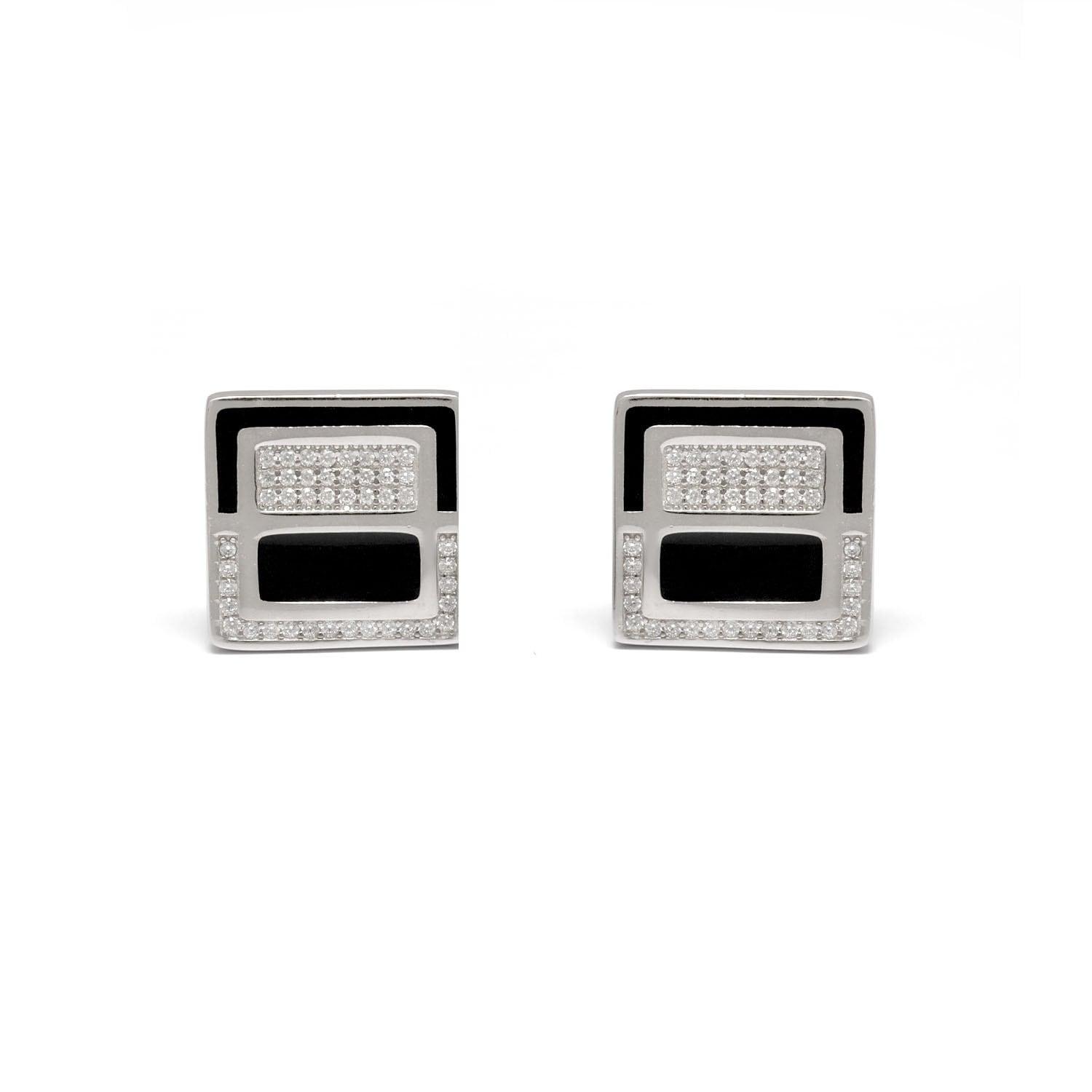 925 Sterling Silver Cufflinks with CZ Stones - Kanika Creations