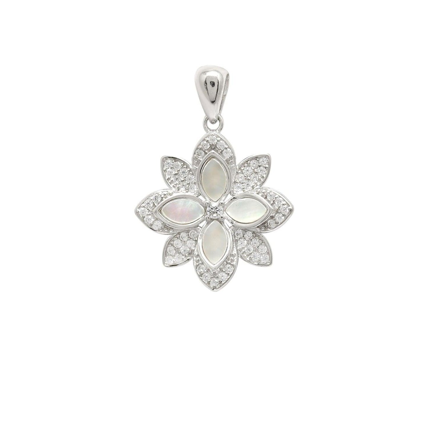 CZ Mother of Pearl Jewelry Set – Elegant Earrings & Pendant - Kanika Creations