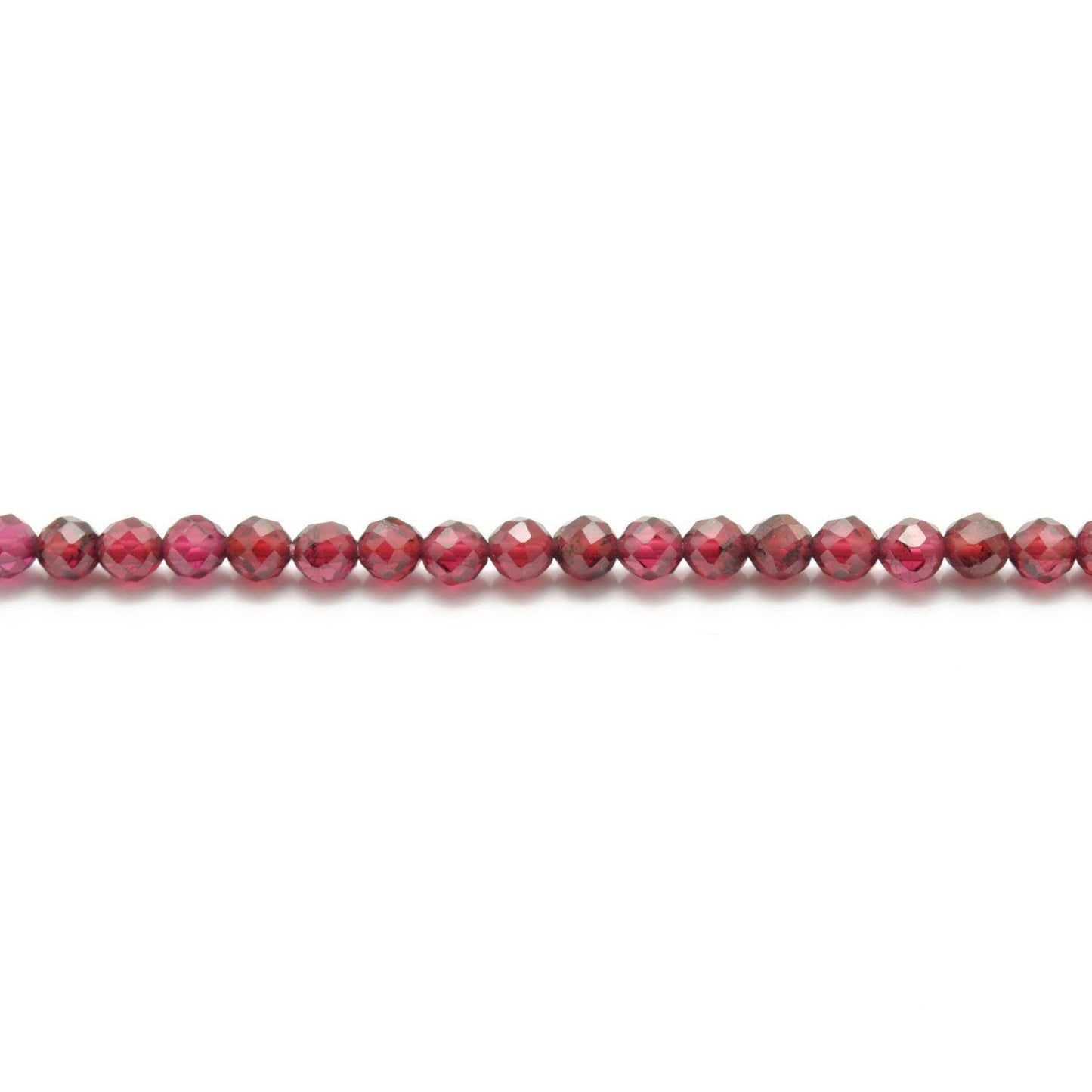 Natural Red Garnet Faceted Round Beads 12.5" Strand - Kanika Creations