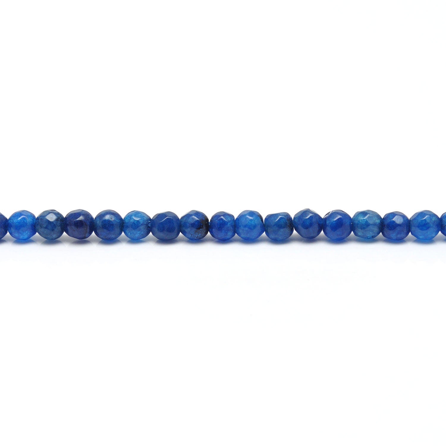 Blue Quartz Round Faceted Gemstone Beads 15" Strand - Kanika Creations